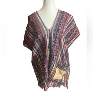 Campfire hippy throw on sweater woven fabric size over sized medium